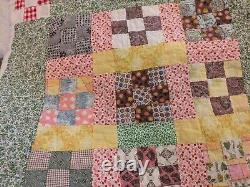 Gorgeous Homemade Antique Advanced 9 Block Quilt