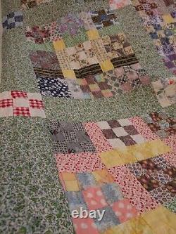 Gorgeous Homemade Antique Advanced 9 Block Quilt