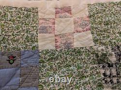 Gorgeous Homemade Antique Advanced 9 Block Quilt