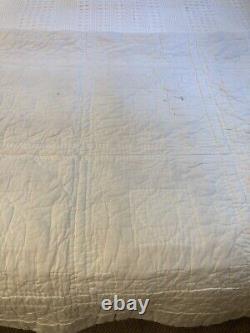 Gorgeous Vintage Hand Top Stitched 65 X 82 Patchwork Quilt Twin Sized