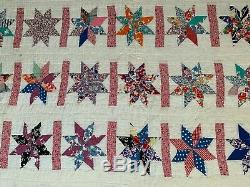 HAND MADE QUILT 81 x 63, Cotton, hand sewn Vintage OOAK- MUST SEE