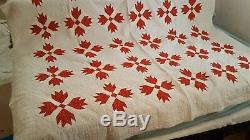 HAND SEWN QUILT VINTAGE ANTIQUE QUILT HAND MADE 68 x 76 CALICO BEAR CLAW QUILT