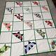 Handmade Buterfly Quilt Raised Multicolored Green White Vintage Retro