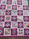 Hand Made Quilt Vintage Handkerchief Shirts Signed 2013 Pink Gray 82 X 112