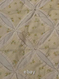 Hand Stitched Cathedral Window Size Quilt Vintage 90 x 80