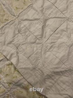 Hand Stitched Cathedral Window Size Quilt Vintage 90 x 80