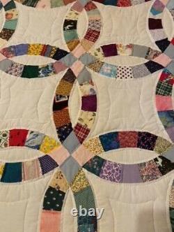 Hand stitched hand made quilt vintage