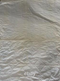 Handmade Farmer/Boy Vintage/estate quilt 74 X 84