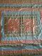 Handmade Floral Patchwork Hand Sewn Woven Quilt/rug Silk Applique 7ft X 9ft