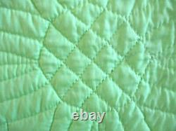 Handmade & Hand Quilted Wedding Ring Quilt Vintage blocks pieced together 1975