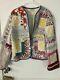 Handmade Jacket Made From Vintage Quilts Multi Color Floral L Xl