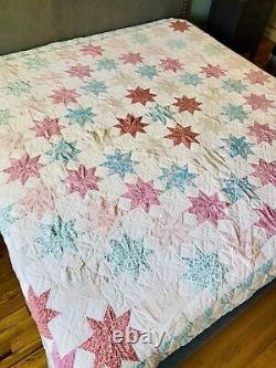 Handmade Mid Century 8 Point Patchwork STAR QUILT