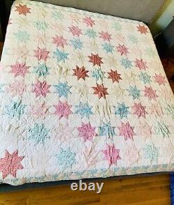 Handmade Mid Century 8 Point Patchwork STAR QUILT