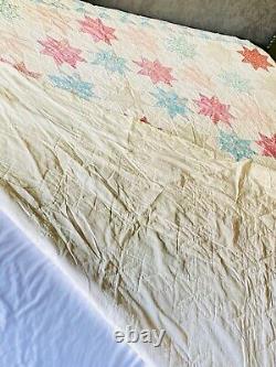 Handmade Mid Century 8 Point Patchwork STAR QUILT