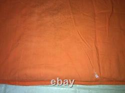 Handmade PATCHWORK Quilt BLANKET BEDSPREAD orange hawaiian vintage fabric 64x74