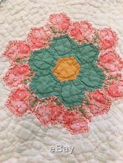 Handmade Stunning Vintage Quilt 81x58