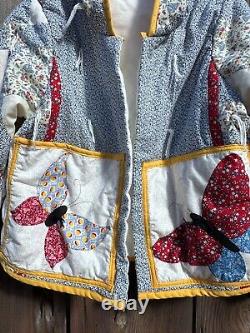 Handmade Vintage Butterfly Quilt Jacket