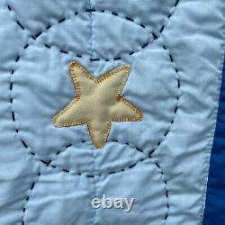 Handmade Vintage Butterfly Quilt Stars Floral Patchwork 104 x 85