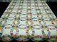 Handmade Vintage Double Wedding Ring Quilt With 1940s Fabric