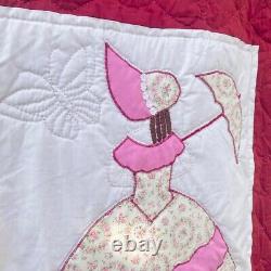 Handmade Vintage Victorian Lady with Parasol Southern Belle applique Quilt