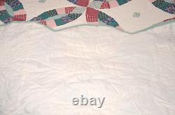 Handmade Wedding Ring Quilt Queen Size 90x88 Farmhouse Grandmother Vintage