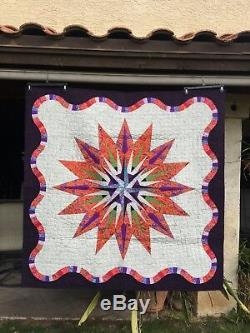 Handmade quilt, pattern is Vintage Compass by Judy Niemeyer 60x60