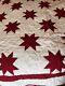 Handmade Quilt Red Star Queen Vintage Patchwork