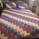 Handmade Vintage Patchwork Quilt 76x84 With Shams
