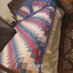 Handmade vintage Patchwork quilt 76x84 with shams