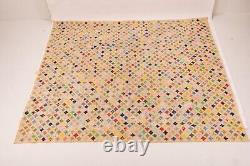 Huge 1977 Vintage Handmade Quilt Cathedral Window Patchwork Hand Sewn 104x92