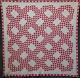 Incredible! Antique 1880s Turkey Red & White Ocean Waves Quilt Great Border