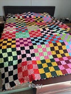 Incredible Vintage Handmade, Double Sided Quilt? 100 X 75in! AH-MAZING