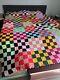 Incredible Vintage Handmade, Double Sided Quilt? 100 X 75in! Ah-mazing