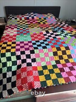 Incredible Vintage Handmade, Double Sided Quilt? 100 X 75in! AH-MAZING