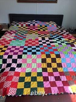 Incredible Vintage Handmade, Double Sided Quilt? 100 X 75in! AH-MAZING