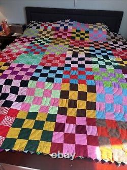 Incredible Vintage Handmade, Double Sided Quilt? 100 X 75in! AH-MAZING