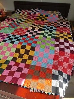 Incredible Vintage Handmade, Double Sided Quilt? 100 X 75in! AH-MAZING