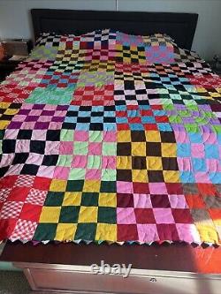 Incredible Vintage Handmade, Double Sided Quilt? 100 X 75in! AH-MAZING