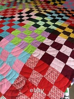 Incredible Vintage Handmade, Double Sided Quilt? 100 X 75in! AH-MAZING