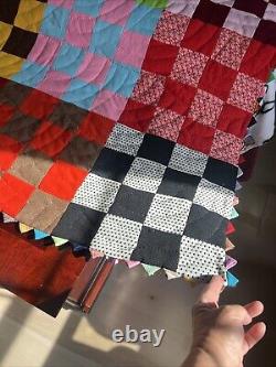 Incredible Vintage Handmade, Double Sided Quilt? 100 X 75in! AH-MAZING