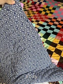 Incredible Vintage Handmade, Double Sided Quilt? 100 X 75in! AH-MAZING