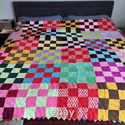 Incredible Vintage Handmade, Double Sided Quilt? 100 X 75in! AH-MAZING