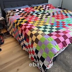 Incredible Vintage Handmade, Double Sided Quilt? 100 X 75in! AH-MAZING