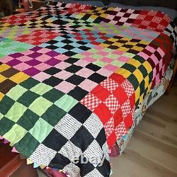 Incredible Vintage Handmade, Double Sided Quilt? 100 X 75in! AH-MAZING