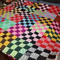 Incredible Vintage Handmade, Double Sided Quilt? 100 X 75in! AH-MAZING