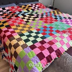 Incredible Vintage Handmade, Double Sided Quilt? 100 X 75in! AH-MAZING