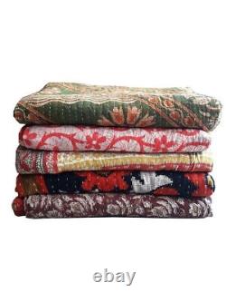 Indian Handmade Quilt 10 Pc Vintage Kantha Cotton Blanket Gudari Bedspread Throw