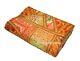 Indian Patch Work Bedspread Kantha Quilt Blanket Vintage Handmade Mirror Work