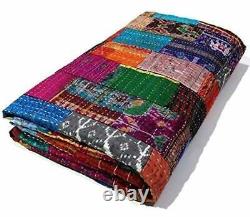 Indian handmade vintage patchwork kantha quilt