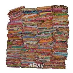 Kantha Quilt Wholesale lot 10 Pcs Reversible Handmade Throw Vintage Bed Cover